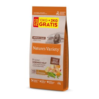 12 KG Nature's Variety No Grain Adult Medium Maxi Pollo pienso para perros