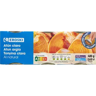 Atún Claro Al Natural Eroski Pack 6X56 G (21789656)