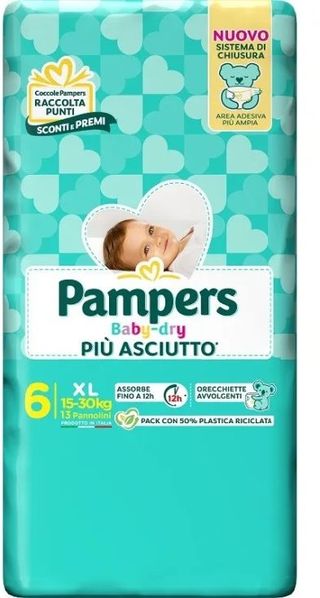 PAMPERS BABY DRY XL 15-30KG 13 PANNOLINI FAT8053