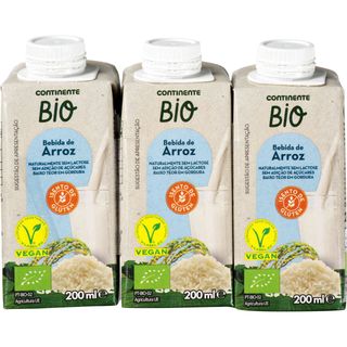 Bebida Vegetal de Arroz Continente Bio (emb. 3 x 200 ml)