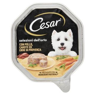 Cesar Selezioni Dell'Orto Cibo Umido Cane In Vaschetta Con Pollo, Carote Ed Erbe Di Provenza 150 G - 593018