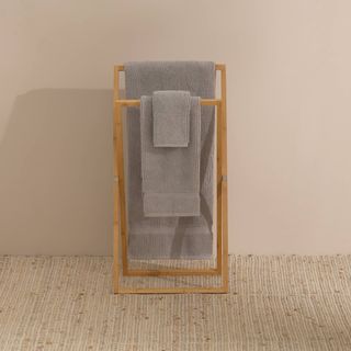 Toalla De Baño Hilos Sin Torsión Nero Gris 50x90 cm