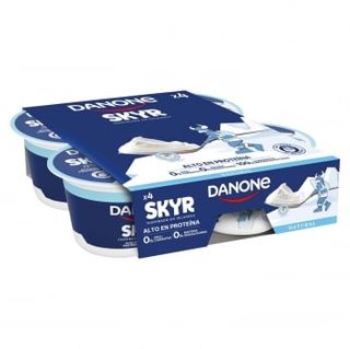 Leche Fermentada Desnatada Natural Danone Skyr Sin Gluten Pack De 4 Unidades De 100 G.