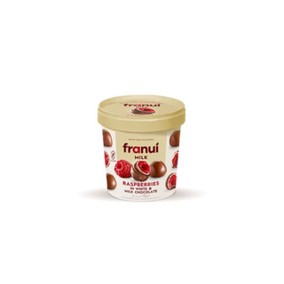 franuí Lamponi Freschi Congelati Ricoperti di Cioccolato Bianco e Cioccolato al Latte 150 g