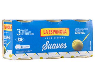 Aceitunas Verdes La Española Suaves 3 Latas de 50G.