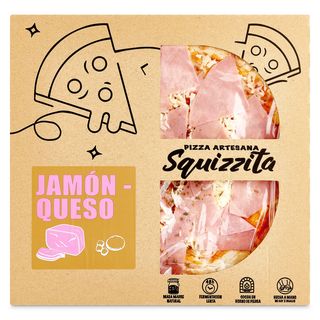 Pizza Artesana Jamón Y Queso Squizzita 450 G