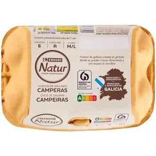 Huevo Campero De Galicia M/L Eroski Natur, Cartón 6 Uds. (20013785)