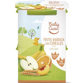 BABY CUAC Tarrito Fruta Variada Y Cereales 2X200 Ml