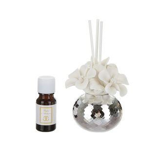 Profumatore sfera con boccioli Beltrami - piccolo grigio con argento Miro Silver