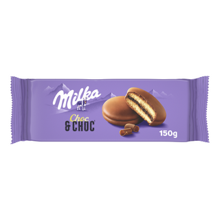 Milka Choc & Choc Bizcochitos Rellenos y Recubiertos de Chocolate 7u 150g