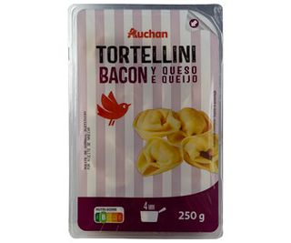 Tortellinis Frescos Al Huevo Rellenos de Bacon y Queso Alcampo 250 G.