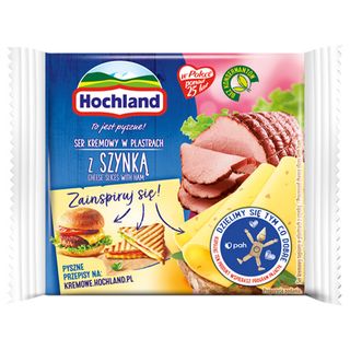 Hochland Ser topiony z szynką w plastrach, 130 g