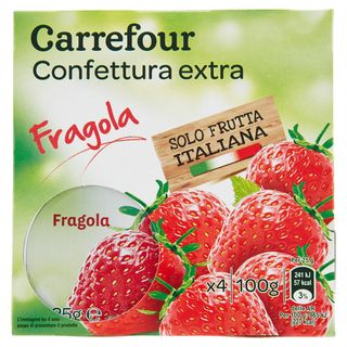 Carrefour Confettura extra Fragole 4 x 25 g
