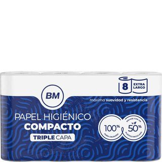 BM Papel Higiénico 3 Capas 8 Rollos
