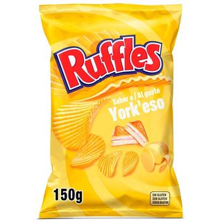 Patatas Fritas Onduladas Sabor Jamón Y Queso Ruffles Bolsa 150 Gr.