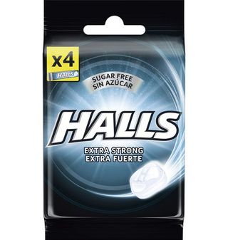 Caramelos Halls Cool Extrafuerte Sin Azúcar 4 Paquetes