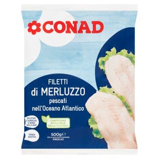 CONAD Filetti di Merluzzo pescati nell'Oceano Atlantico Surgelati 500 g - 8003160590284