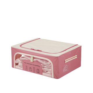 Scatola armadio 50x40x20 cm doppia cerniera e scritta - malva