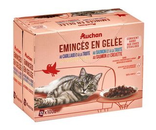 Al.Gato Humedo Bolsa Pescado Gelatina Auchan 12X100G