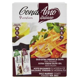 Condiamo Italiano Olio Extra Vergine Di Oliva 3X10Ml, Aceto Balsamico 3X7Ml, Sale Marino