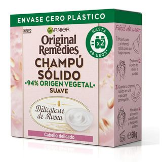 Champú Sólido Avena Original Remedies Cabello Delicado 60 Gr (267814)