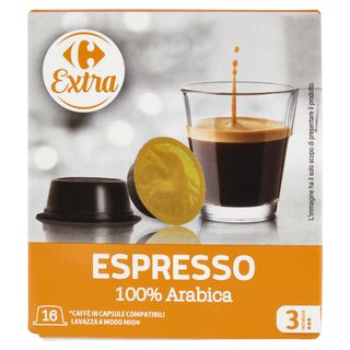 Carrefour Extra Espresso 100% Arabica 16 X 7,5 G
