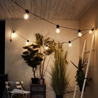 GHIRLANDA LUMINOSA MINTA 5MT PLASTICA NERO 10XE27 IP44 - 420008095