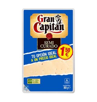 Queso Gran Capitán Lonchas Semi 80 G 1.50€