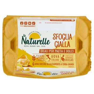 le Naturelle Sfoglia Gialla 6 Uova Fresche da Allevamento a Terra Grandi - 8010053047510