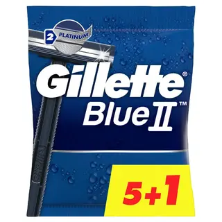 Maquinilla Gillette Blue Ii Fija 5 Unds + 1 Gratis
