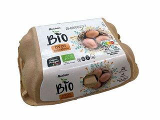 OVOS BIOLÓGICOS AUCHAN BIO:CLASSE M/L 1/2 DUZIA