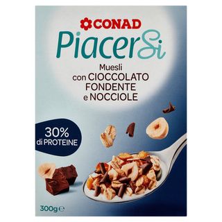 PIACERSI CONAD Muesli con Cioccolato Fondente e Nocciole 300 g - 8003170089174