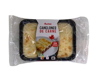 Canelones Rellenos de Carne Picada Calentar y Comer Alcampo 350 G.