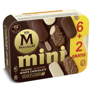 Helado Mini Clásico, Almendrado Y Blanco Magnum, Caja 352 G (25978289)