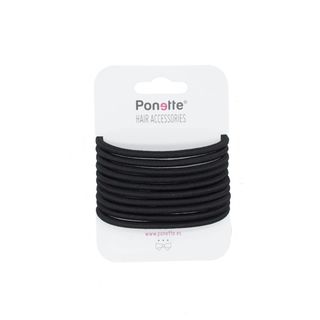 Goma Metálica Grande Negra Ponette 10 Uds (268367)