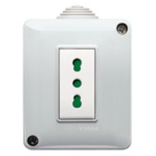 CONTENITORE PLANA CON PRESA 10/16A IP40 GRIGIO