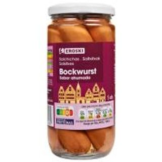Salchichas Bockwurst Eroski, 5 Ud, Frasco 250 G (8570517)