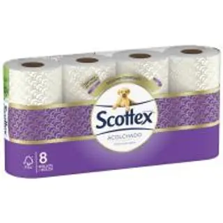 Papel Higiénico Acolchado Scottex, Paquete 8 Rollos