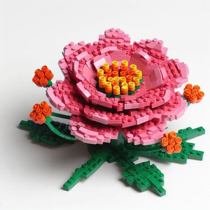 Kwiaty z klocków