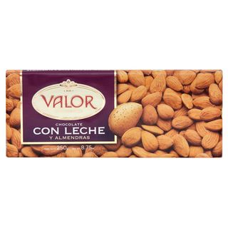 Valor tableta de chocolate con leche puro con almendras 250 g