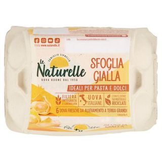Le Naturelle Sfoglia Gialla 6 Uova Fresche Da Allevamento A Terra Grandi