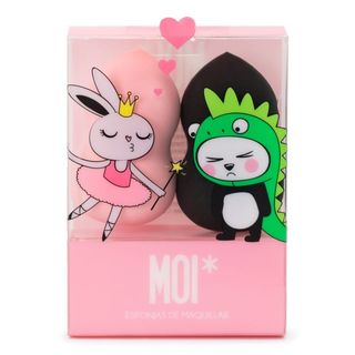 Set Esponjas de Maquillaje Blender - MOI* - Negro y Rosa 8436544265254