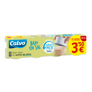 Atún Claro Bajo En Sal Aceite Oliva Calvo Pack 3