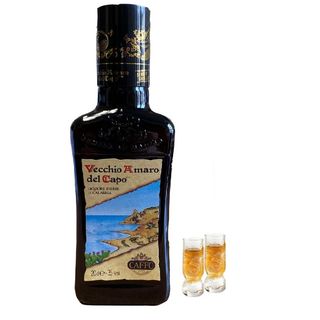 Amaro caffo vecchio amaro del capo fiaschetta con tappo bicchierino 35° 20cl - 487700