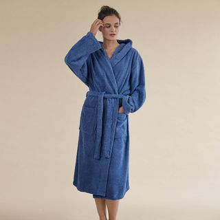 Albornoz Algodón Capucha Zeus Azul Azulon L