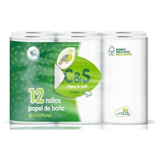 Clean&Soft papel higiénico 12 rollos