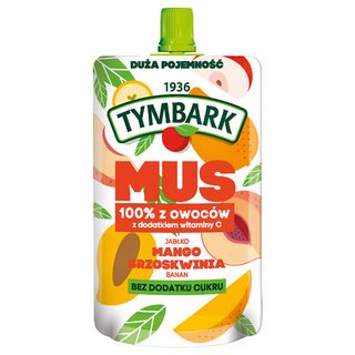 Tymbark Mus owocowy jabłko-mango-brzoskwinia, 200 g
