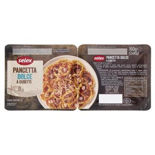 Selex Pancetta Dolce a Cubetti in Confezioni Salvafreschezza 2x80 g