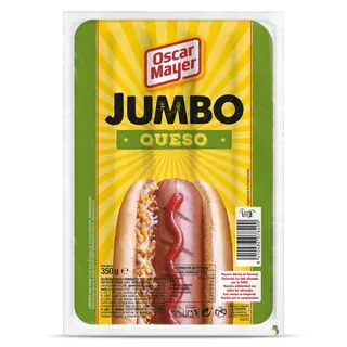 Salchichas Cocidas Jumbo Con Queso Oscar Mayer 350 G