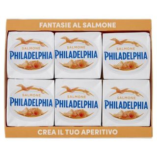 Philadelphia Formaggio Fresco Spalmabile al Salmone - 6 x 25g